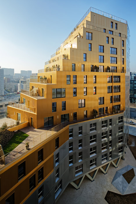 Residential tower in Paris by Hamonic + Masson & Associés and Comte Vollenweider Architectes
