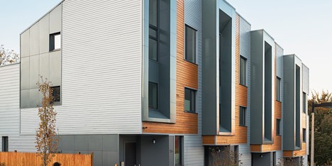 Roxbury E+ townhouses in Boston designed to produce more energy than they use