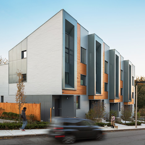 Roxbury E+ townhouses in Boston designed to produce more energy than they use