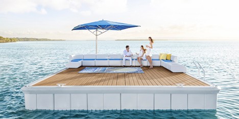 Waterscape by Alexander Lotersztain is a modular platform for living on water