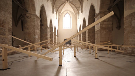 Zimoun installation at Klangraum Krems church in Austria