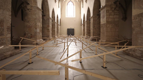 Zimoun installation at Klangraum Krems church in Austria