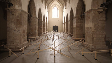 Zimoun installation at Klangraum Krems church in Austria