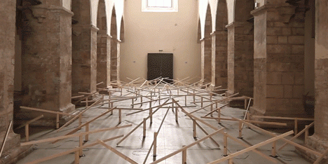 Zimoun installation at Klangraum Krems church in Austria
