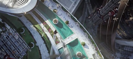 Tomorrowland features Santiago Calatrava's City of Arts and Sciences bridge