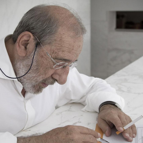 Portrait of Alvaro Siza, who is planning his first US project, a luxury tower in Manhattan