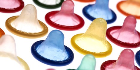 Colourful condoms