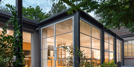 Cox Architecture adds steel and glass conservatory to 1920s house in Canberra