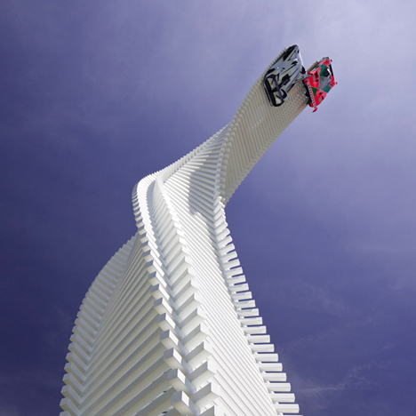Enzo Mari knife inspires twisting sculpture at Goodwood 2015