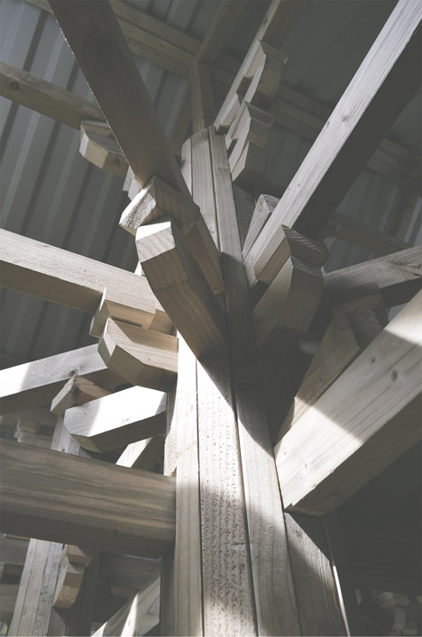 Japanese wooden temple at Dorich House Museum by Kingston University students