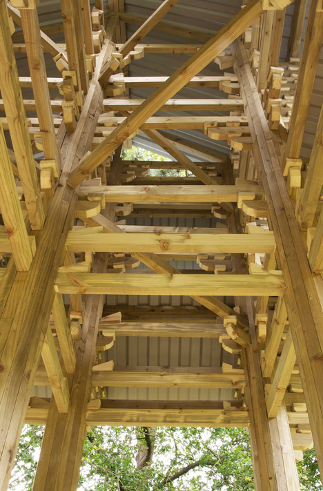 Japanese wooden temple at Dorich House Museum by Kingston University students