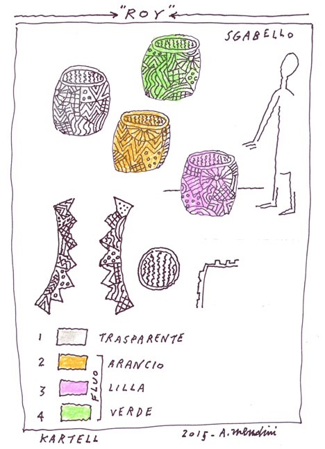 Sketch of Roy stools for Kartell