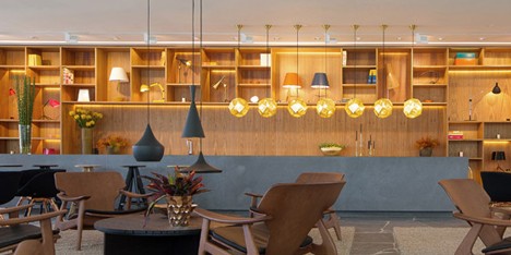 Studio MK27 surrounds Rio lighting showroom with wooden lattice