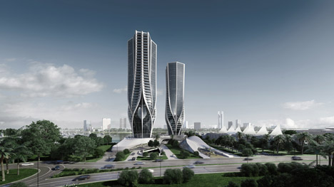Mariner's Cove towers by Zaha Hadid