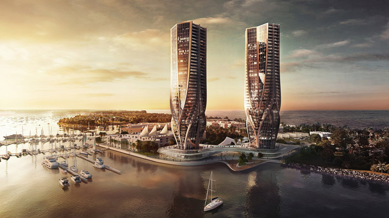 Mariner's Cove towers by Zaha Hadid