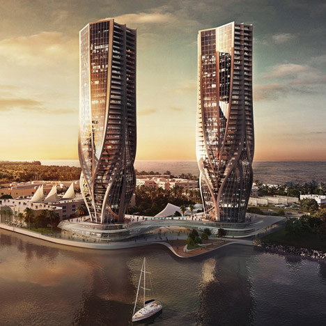 Mariner's Cove towers by Zaha Hadid