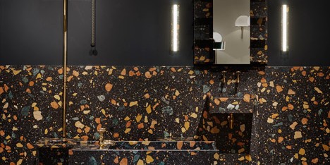 Max Lamb installs multicoloured manmade-marble bathroom at Design/Miami Basel 2015