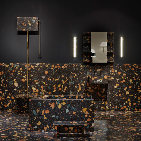Max Lamb installs multicoloured manmade-marble bathroom at Design/Miami Basel 2015