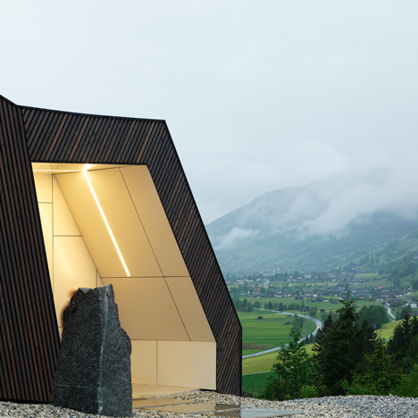 Mountain View House nestles against a hillside in the Austrian Alps
