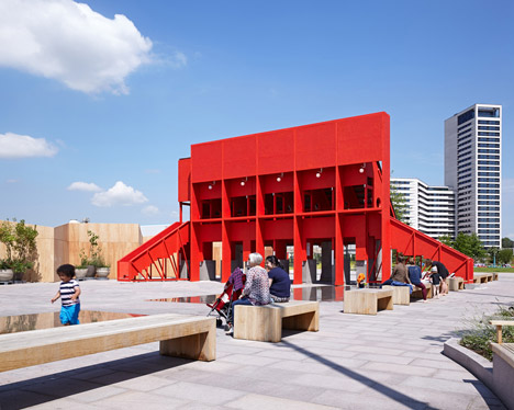 New-Horizons-LFA-Red-Yellow-Pavilion-Hall-McKnight_TAKA-Clancy-Moore-Steve-Larkin_dezeen_468_24