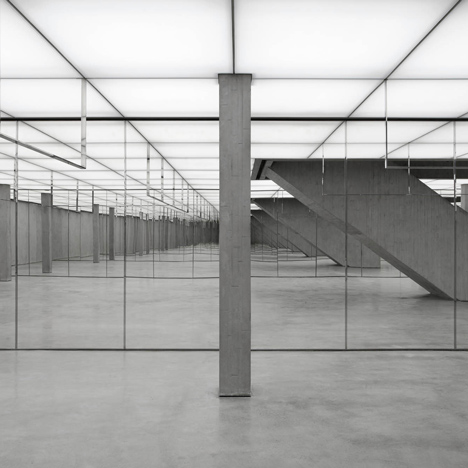 Shanghai fashion showroom features ceiling lightbox based on sci-fi film set