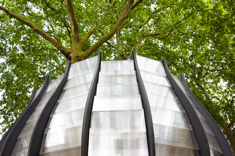 Pop-up offices in trees in Hackney by Tate Harmer