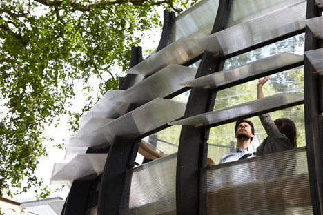 Pop-up offices in trees in Hackney by Tate Harmer