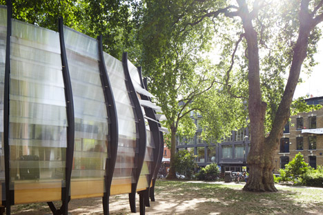 Pop-up offices in trees in Hackney by Tate Harmer