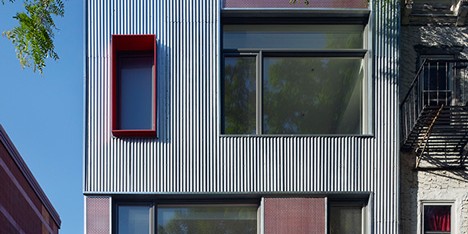 Corrugated metal clads Brooklyn townhouse by Etelamaki Architecture