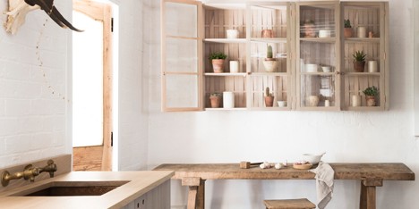 Sebastian Cox’s “urban rustic” kitchen for DeVol features sawn and woven timber