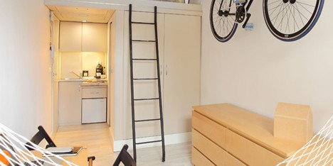 Hanczar Studio's 13-square-metre apartment in Wroclaw