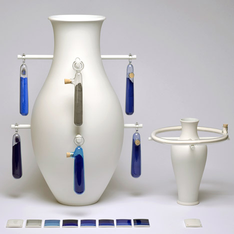 Glazing pigments and vases kept separate for A Matter of Colour exhibition