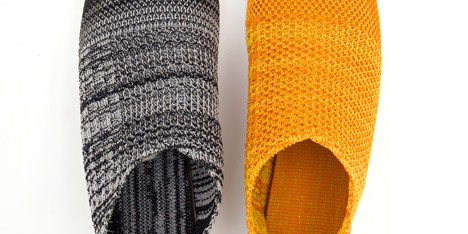 Ammo Liao’s recyclable Bio-Knit trainers have uppers knitted from a single material