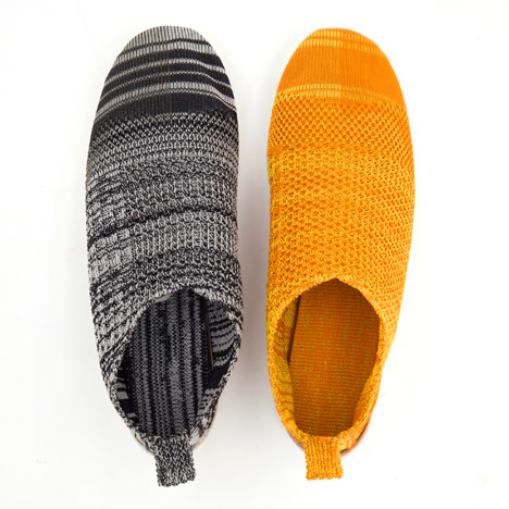 Ammo Liao’s recyclable Bio-Knit trainers have uppers knitted from a single material