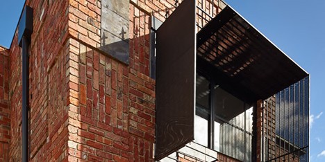 Bricks, doors and roof tiles recycled by Phooey Architects for Melbourne house extension