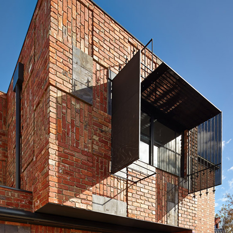 Bricks, doors and roof tiles recycled by Phooey Architects for Melbourne house extension