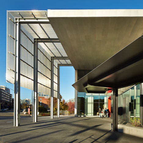 Olson Kundig’s Tacoma Art Museum wing has movable screens that “roll like railroad box cars”