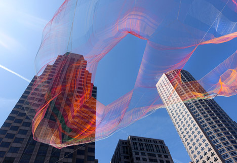 As If It Were Already Here Boston installation by Janet Echelman