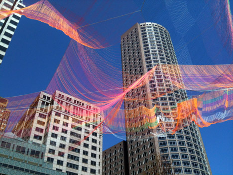 As If It Were Already Here Boston installation by Janet Echelman