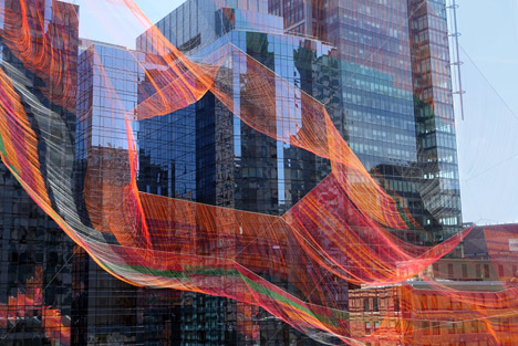 As If It Were Already Here Boston installation by Janet Echelman