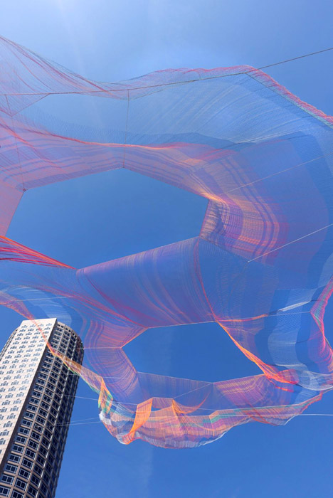 As If It Were Already Here Boston installation by Janet Echelman
