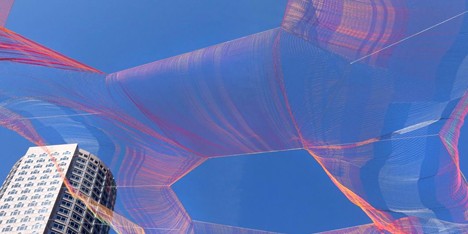 As If It Were Already Here Boston installation by Janet Echelman