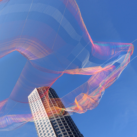 As If It Were Already Here Boston installation by Janet Echelman