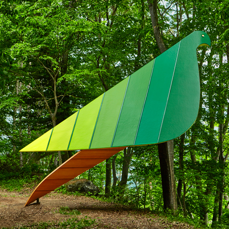 Noma Bar’s bird-shaped treehouse provides a vantage point over a Japanese woodland