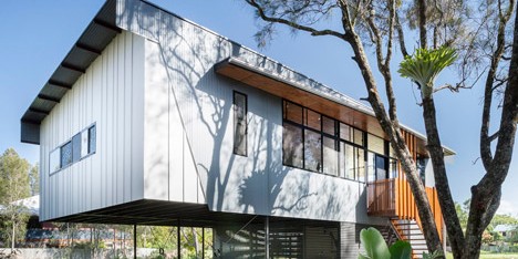 Northern Rivers Beach House is raised off the ground to avoid flooding