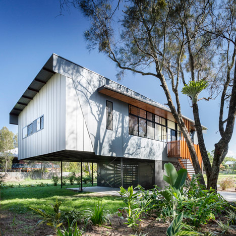 Northern Rivers Beach House is raised off the ground to avoid flooding