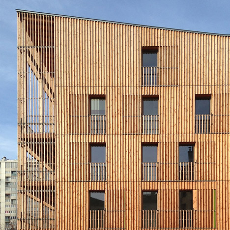 Paris housing blocks by Tectône Architectes are encased by timber louvres