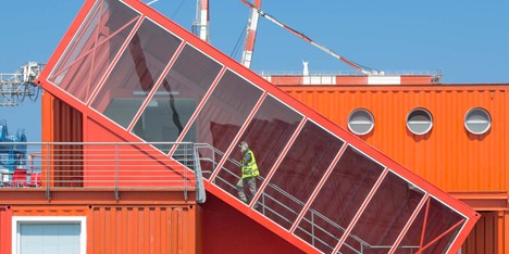Shipping Container Terminal office building by Potash Architects