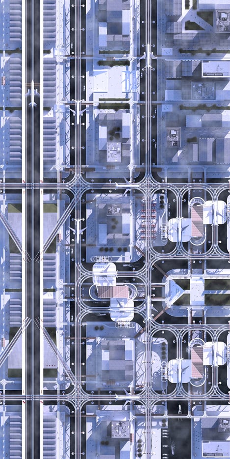 Stockholm City Airport by Alex Sutton for The Bartlett graduate show 2015