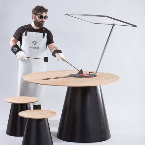 Solar cooking set by Lanzavecchia + Wai uses the sun’s rays to barbecue